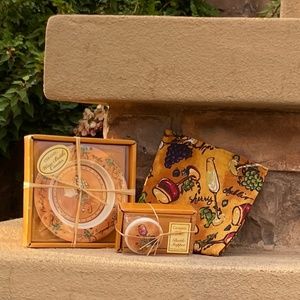 Ceramic Wine Bottle Coaster and Bottle Stopper